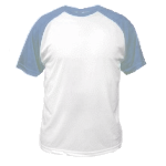 Белая футболка мужская RDM Sport Polyester T-Shirts с синим воротом и синими рукавами для сублимации