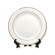 Белая тарелка под сублимацию и термоперенос с золотым ободком