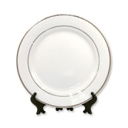 Белая тарелка под сублимацию и термоперенос с золотым ободком