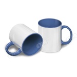 Кружка белая,
синяя внутри
с синей ручкой под сублимацию