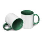 Кружка белая,
темно-зеленая внутри
с темно-зеленой ручкой