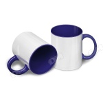 Кружка белая, 
сиреневая внутри
с сиреневой ручкой под сублимацию