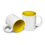 Кружка белая,
внутри цветная
жетлая под сублимацию