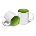 Кружка белая,
c светло-зеленым 
цветом внутри под сублимацию