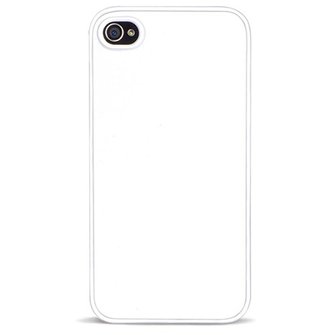 Чехол 2D для IPhone 4/4S, пластик (белый)