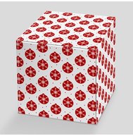 Подарочная коробка для кружки красно-белая "Новый год"