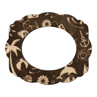 Фоторамка "Южный стиль, волнистый овал" (тёмное дерево)