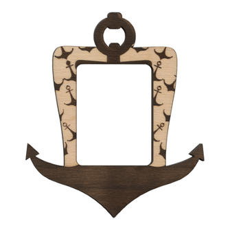 Деревянная фоторамка "Якорь"