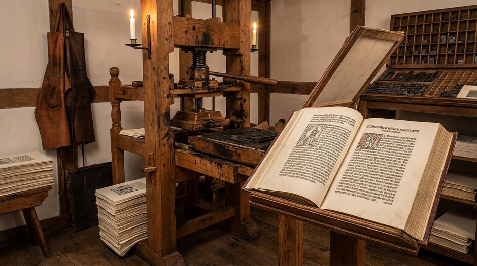 Библия Гутенберга &mdash; первая книга, напечатанная масляными типографскими красками