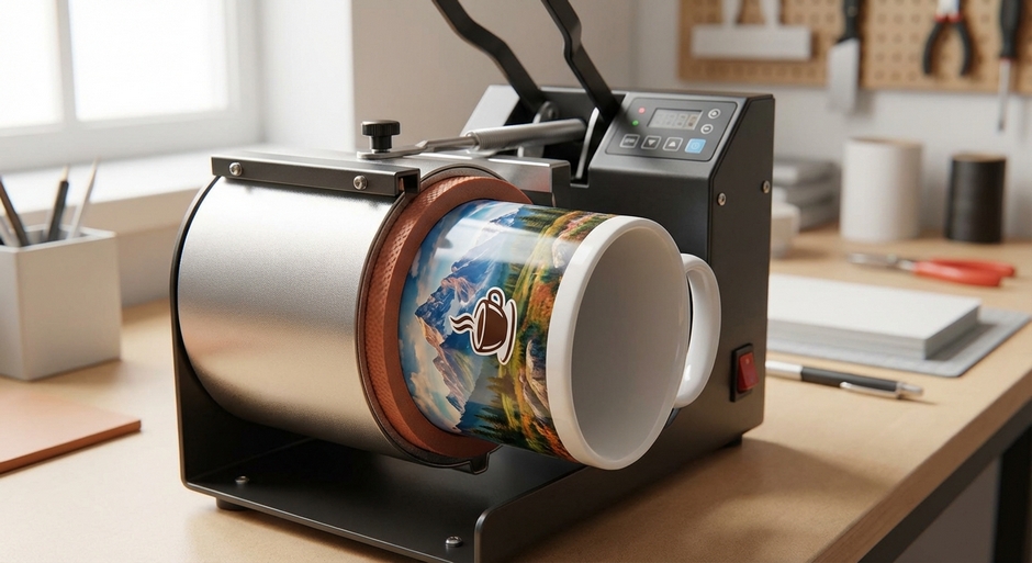 Кружечный термопресс с цилиндрической рабочей поверхностью