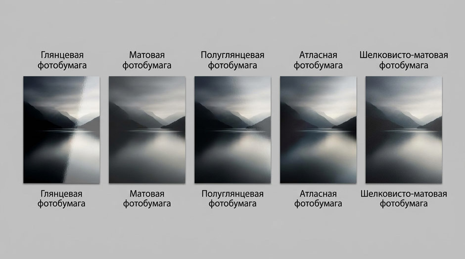 Сравнение типов покрытия фотобумаги