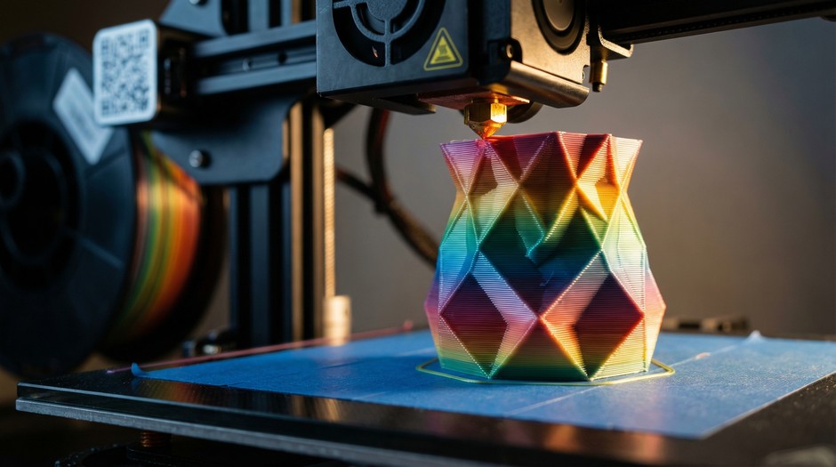 3D-принтер с технологией FDM создаёт объёмную деталь послойным нанесением полимерной нити