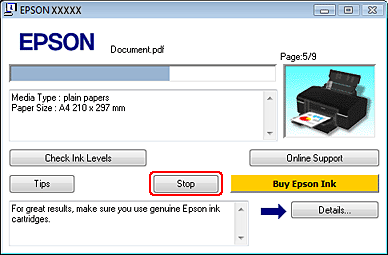 Производим отмену печати на струйном принтере Epson